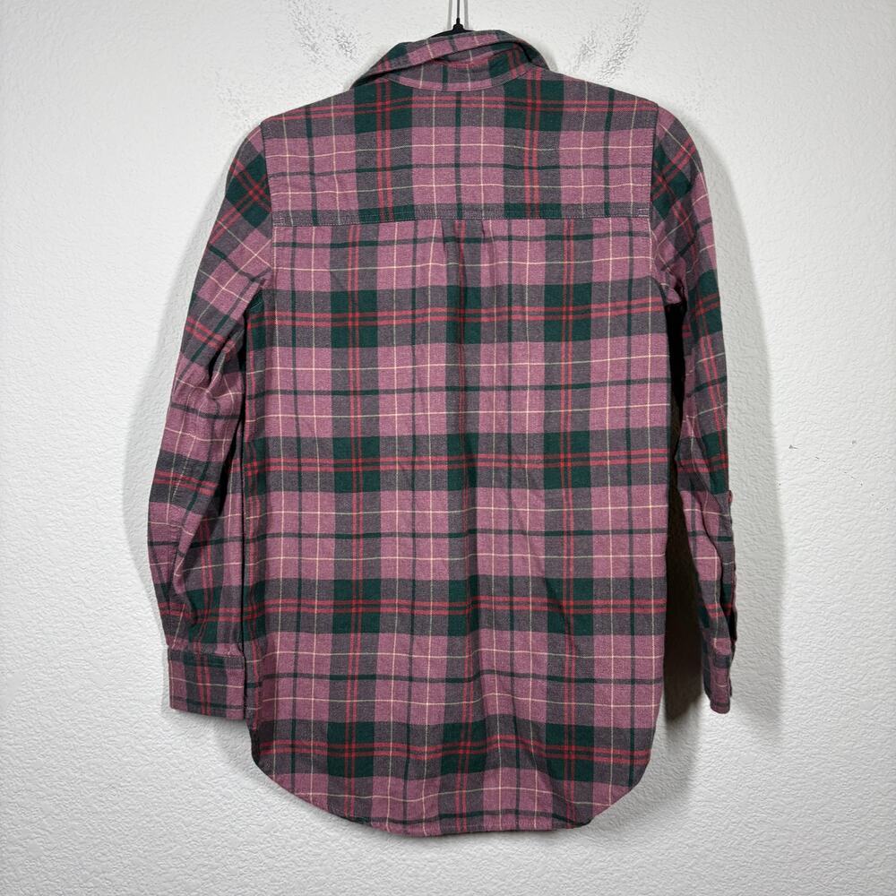 Madewell Womens Size XXS Classic Fit Flannel Button Up Shirt Purple Plaid Cotton - Picture 3 of 8